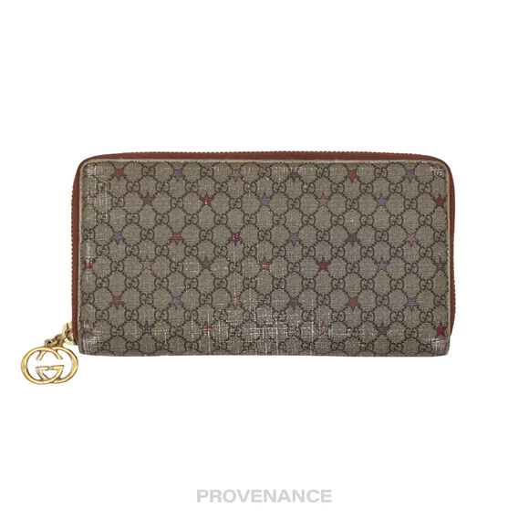 🔴 Gucci Long ZIp Wallet MicroGuccissima Stars - Red